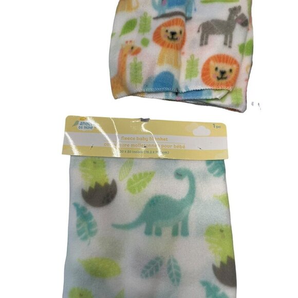 Lot Of 5 Angel of Mine 30 x 30 Fleece Baby Blankets Blue Multicolored - Picture 4 of 4